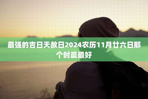 最强的吉日天赦日2024农历11月廿六日那个时晨最好