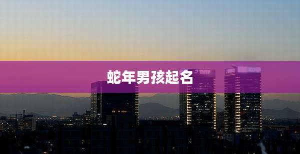 蛇年男孩起名