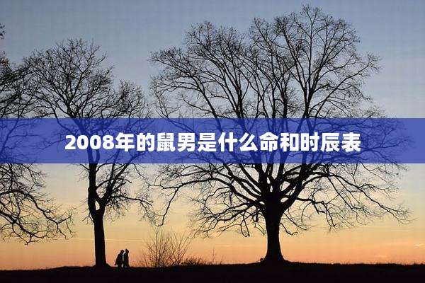 2008年的鼠男是什么命和时辰表