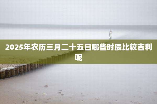 2025年农历三月二十五日哪些时辰比较吉利呢