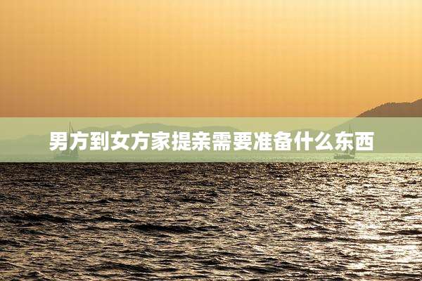 男方到女方家提亲需要准备什么东西