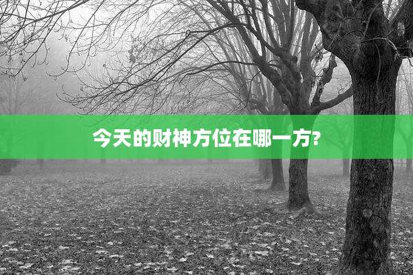 今天的财神方位在哪一方?