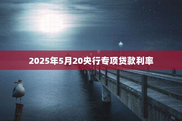 2025年5月20央行专项贷款利率