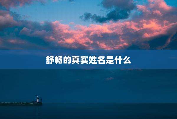 舒畅的真实姓名是什么
