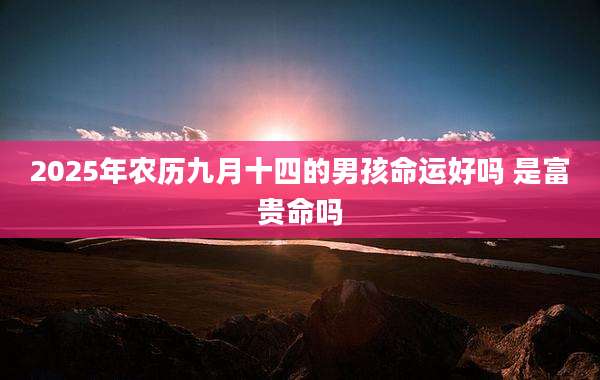 2025年农历九月十四的男孩命运好吗 是富贵命吗