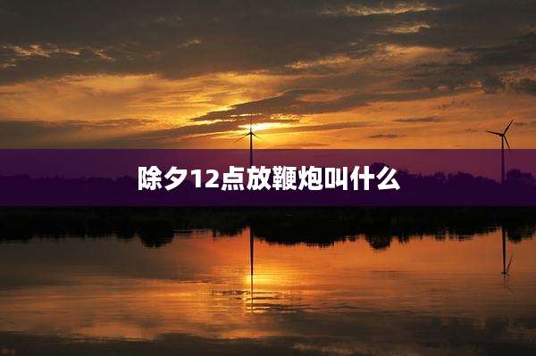 除夕12点放鞭炮叫什么