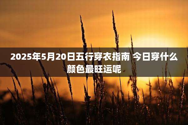 2025年5月20日五行穿衣指南 今日穿什么颜色最旺运呢
