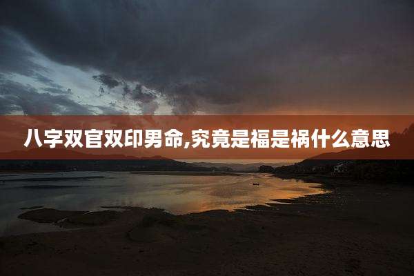 八字双官双印男命,究竟是福是祸什么意思