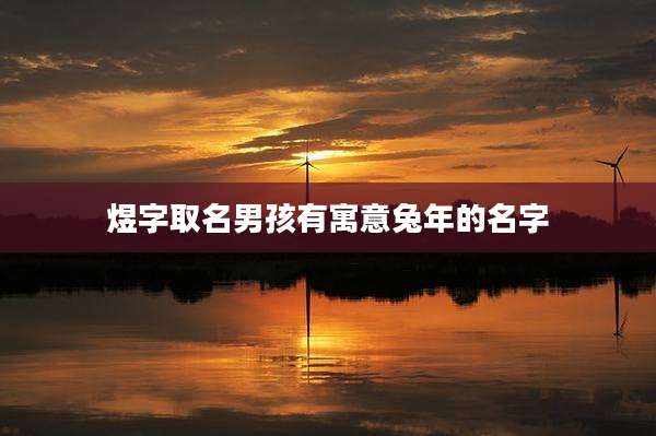 煜字取名男孩有寓意兔年的名字