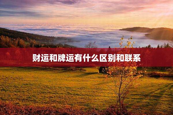 财运和牌运有什么区别和联系