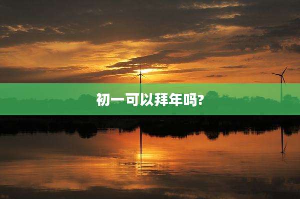 初一可以拜年吗?