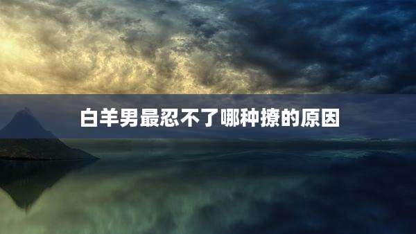白羊男最忍不了哪种撩的原因