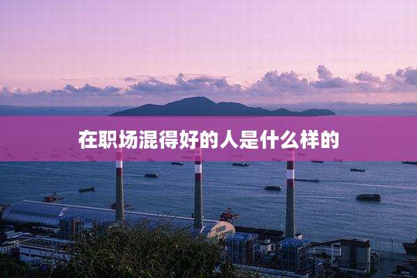 在职场混得好的人是什么样的
