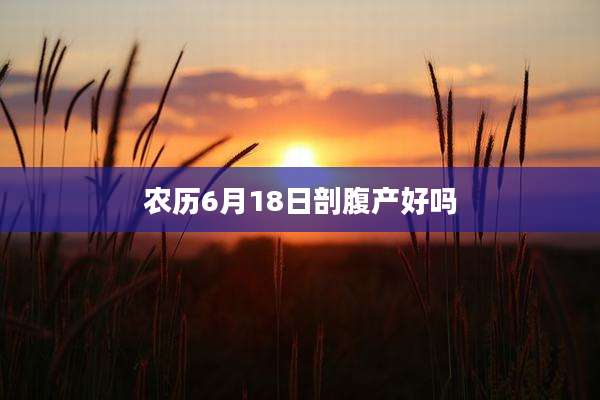 农历6月18日剖腹产好吗