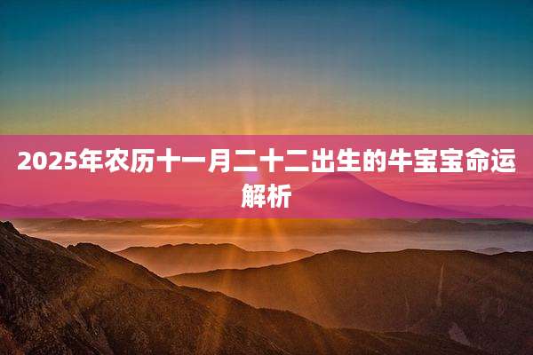 2025年农历十一月二十二出生的牛宝宝命运解析