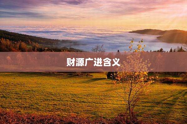 财源广进含义