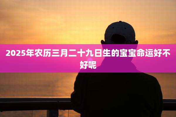 2025年农历三月二十九日生的宝宝命运好不好呢