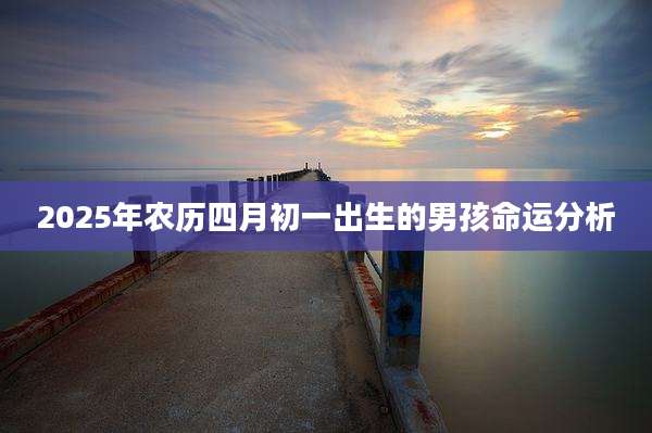 2025年农历四月初一出生的男孩命运分析
