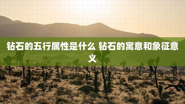 钻石的五行属性是什么 钻石的寓意和象征意义