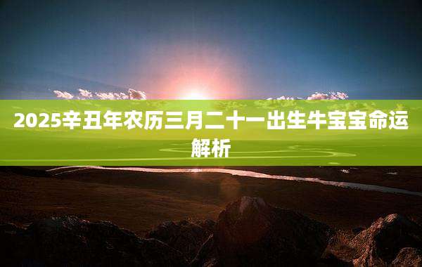 2025辛丑年农历三月二十一出生牛宝宝命运解析