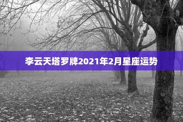 李云天塔罗牌2021年2月星座运势