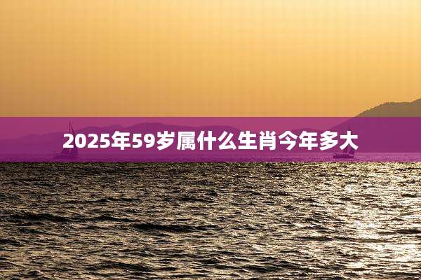 2025年59岁属什么生肖今年多大
