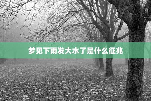 梦见下雨发大水了是什么征兆