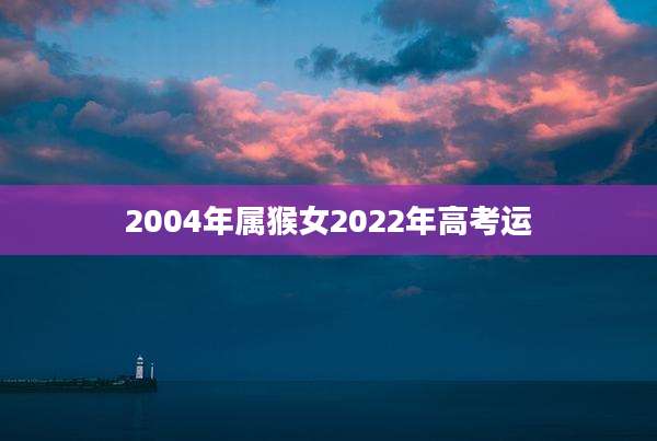 2004年属猴女2022年高考运
