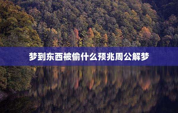 梦到东西被偷什么预兆周公解梦