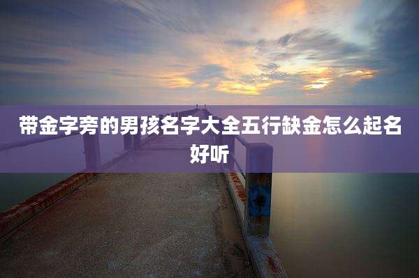 带金字旁的男孩名字大全五行缺金怎么起名好听