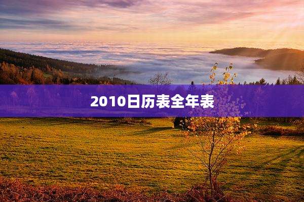 2010日历表全年表