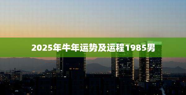 2025年牛年运势及运程1985男