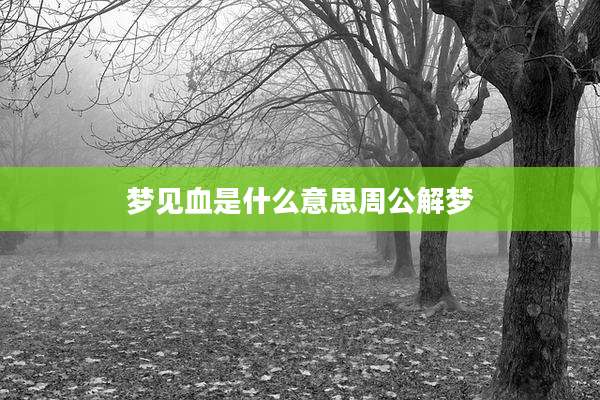 梦见血是什么意思周公解梦