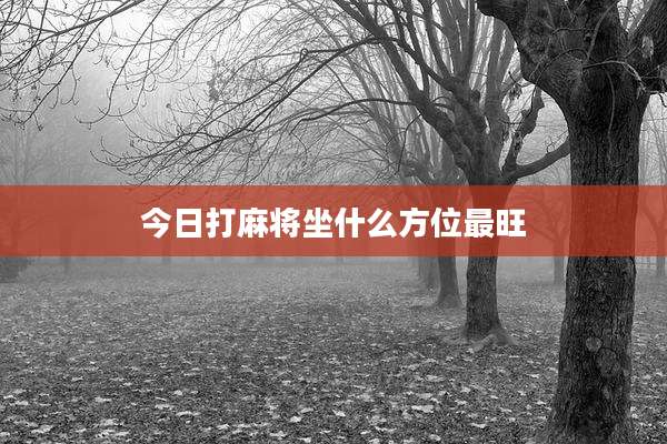 今日打麻将坐什么方位最旺