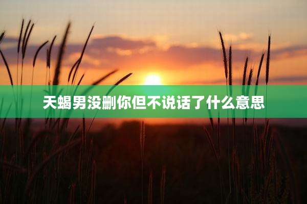 天蝎男没删你但不说话了什么意思