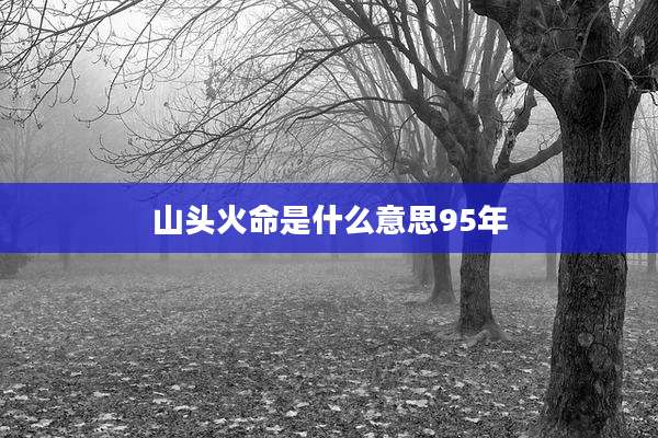 山头火命是什么意思95年