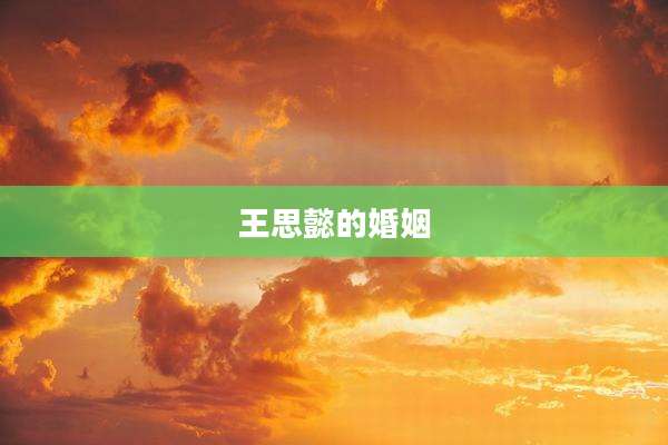 王思懿的婚姻