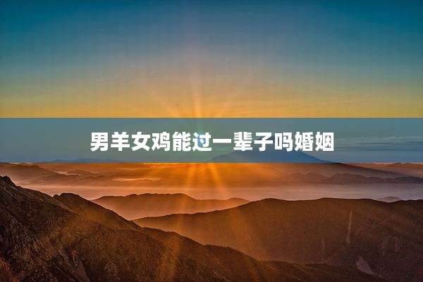 男羊女鸡能过一辈子吗婚姻