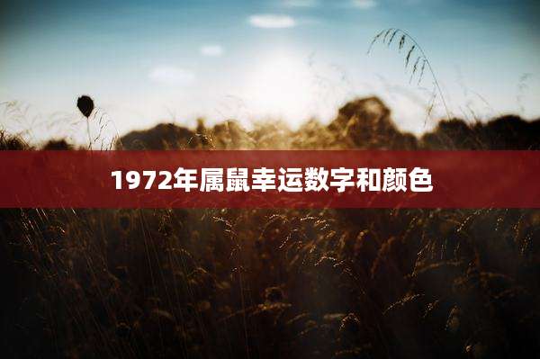 1972年属鼠幸运数字和颜色