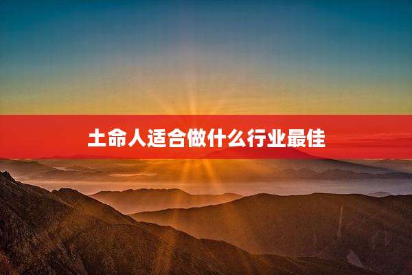 土命人适合做什么行业最佳