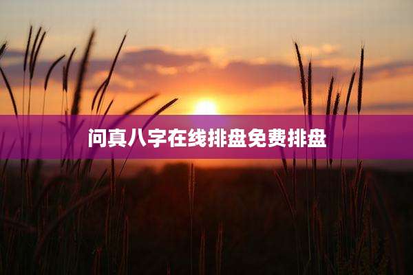 问真八字在线排盘免费排盘