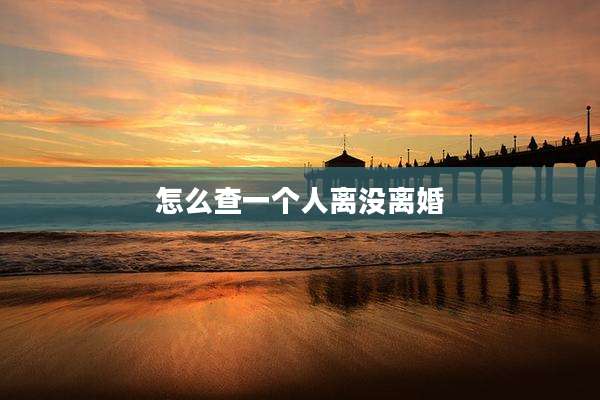 怎么查一个人离没离婚