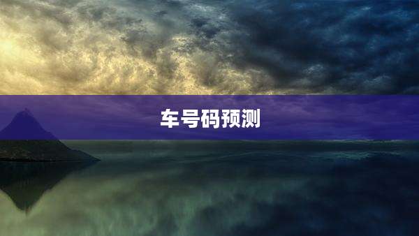 车号码预测