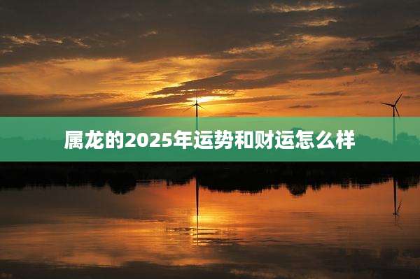 属龙的2025年运势和财运怎么样