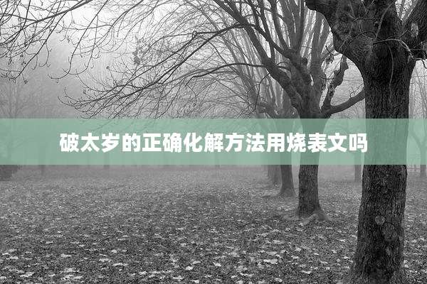 破太岁的正确化解方法用烧表文吗