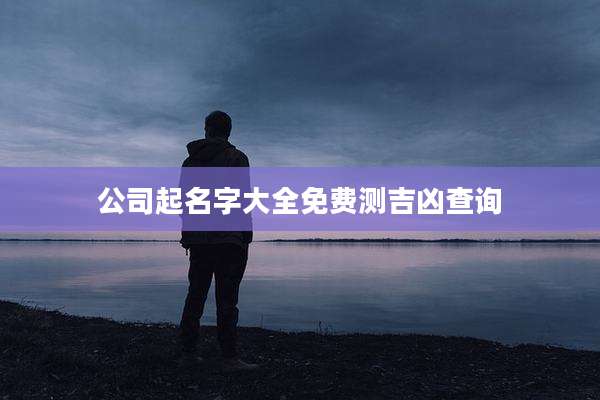 公司起名字大全免费测吉凶查询