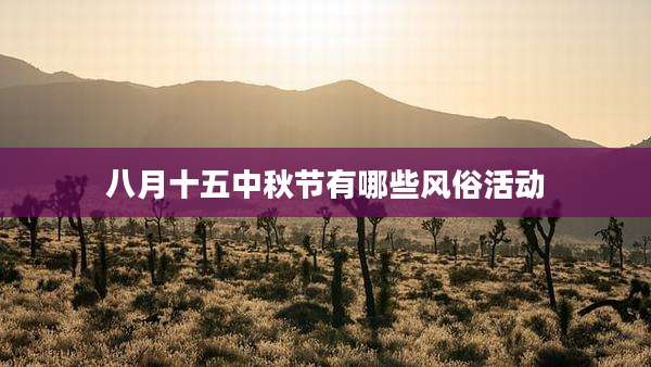八月十五中秋节有哪些风俗活动