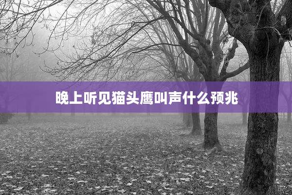 晚上听见猫头鹰叫声什么预兆