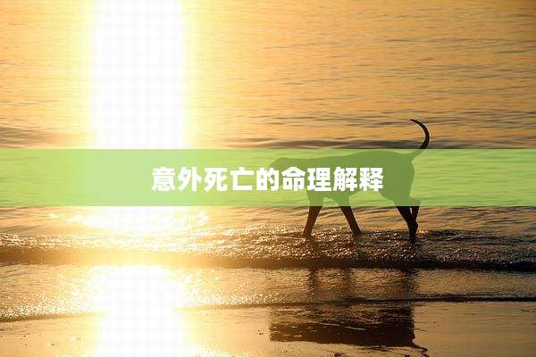 意外死亡的命理解释