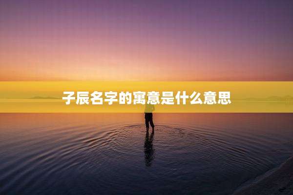子辰名字的寓意是什么意思